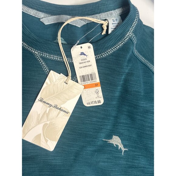 Tommy Bahama Men's Small Tobago Bay Crew Pullover Sweatshirt Summer Night - Picture 5 of 7